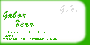 gabor herr business card